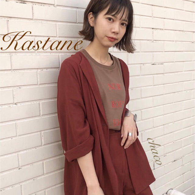 Kastane(カスタネ)の新品¥7678【Kastane】コットンリネンジャケット レディースのジャケット/アウター(テーラードジャケット)の商品写真