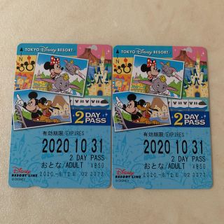 ディズニー(Disney)のディズニーリゾートライン 大人 2DAY PASS フリーきっぷ 切符(遊園地/テーマパーク)