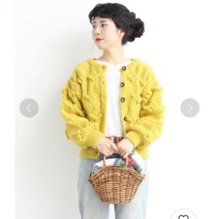 ドットアンドストライプスチャイルドウーマン(Dot&Stripes CHILDWOMAN)のネパール HAND KNIT ポップコーン編みカーディガン(カーディガン)