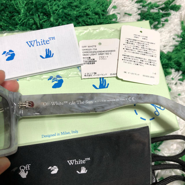 OFF-WHITE(オフホワイト)のOff-White グレー アセテート サングラス 超美品 正規品 付属品完備 メンズのファッション小物(サングラス/メガネ)の商品写真