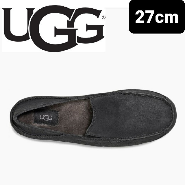 UGG(アグ)の14日まで限定価格　アグUGGブラックレザー　ローファー　アップショーTS27 メンズの靴/シューズ(スリッポン/モカシン)の商品写真