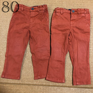 エイチアンドエム(H&M)のH&M オレンジ　長ズボン　80 ㎝　×2 (パンツ)