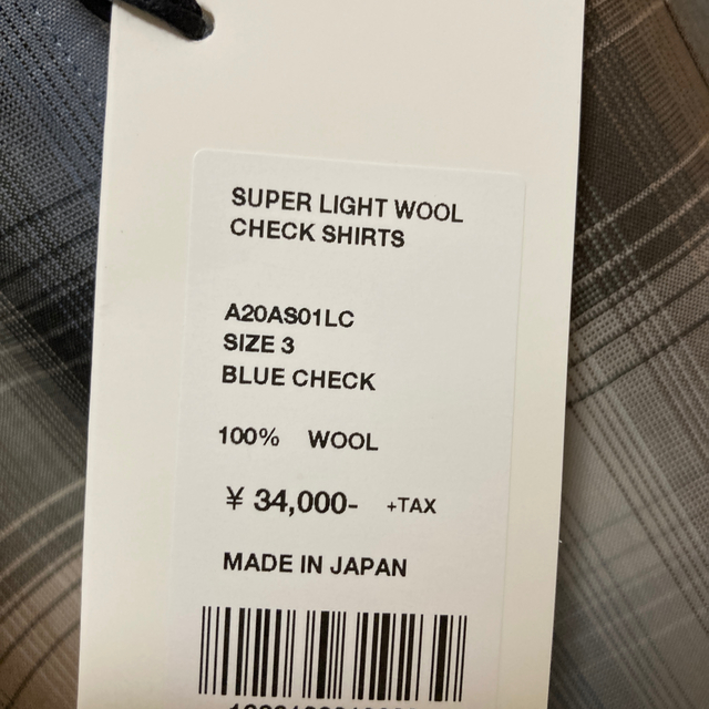 COMOLI(コモリ)のauralee SUPER LIGHT WOOL CHECK SHIRTS メンズのトップス(シャツ)の商品写真