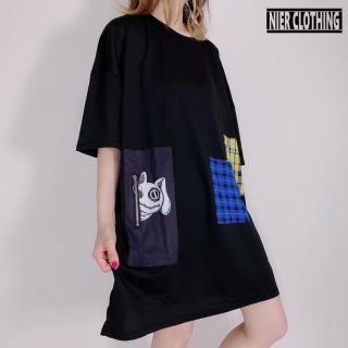 NieR OVER SIZE パッチワークBLACK CUTSEW(Tシャツ/カットソー(半袖/袖なし))