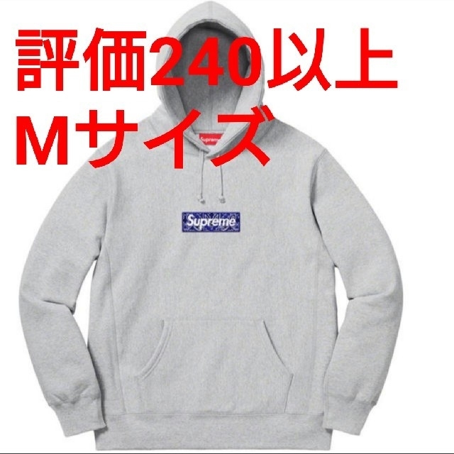 Supreme(シュプリーム)のBandana Box Logo Hooded Sweatshirt Grey メンズのトップス(パーカー)の商品写真