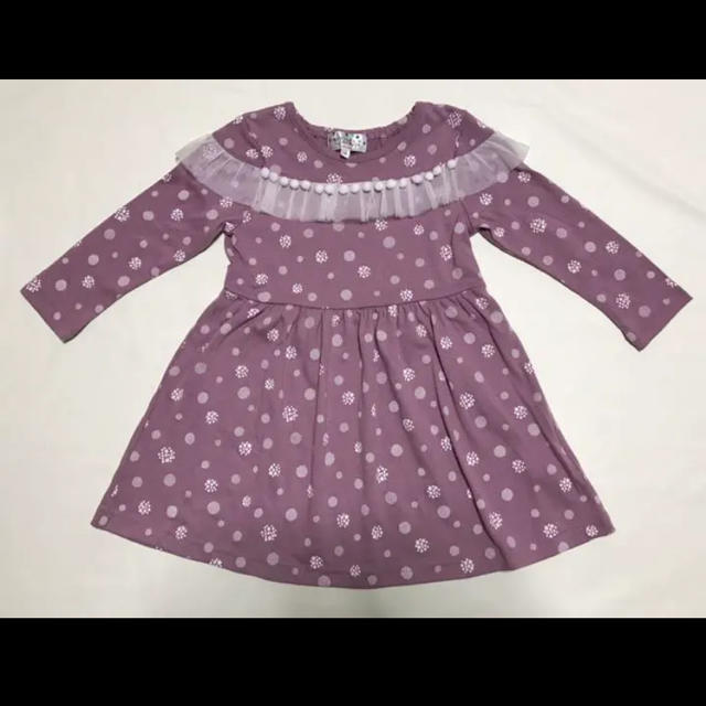 motherways(マザウェイズ)の❾新品 マザウェイズ ワンピース 女の子 97 レース 花 長袖 ライラック キッズ/ベビー/マタニティのキッズ服女の子用(90cm~)(ワンピース)の商品写真