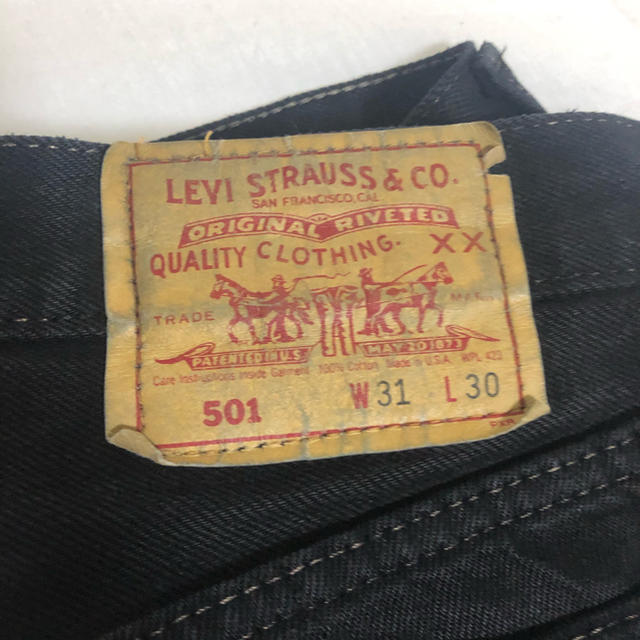 levis black denim USA 刻印525 31×30