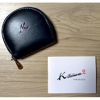 キタムラ(Kitamura)の美品★Kitamura K2 ラウンド牛革小銭入れ/コインケース★コン/アカ(コインケース)