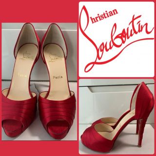 クリスチャンルブタン(Christian Louboutin)のクリスチャンルブタン　ディープレッドサテン　パンプス(ハイヒール/パンプス)