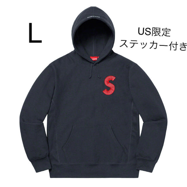 Supreme S logo hooded sweatshirt navy L