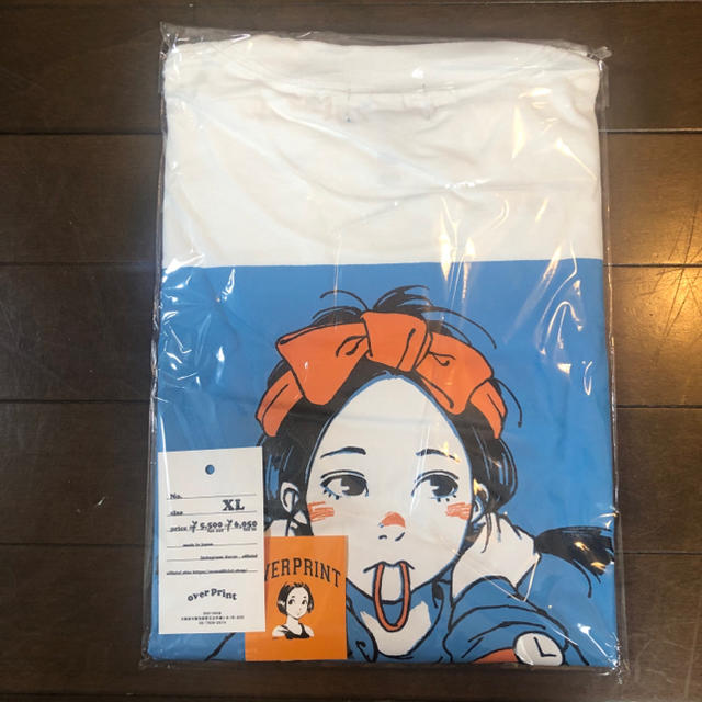 over print POP ART Tシャツ 古塔つみ XL ブルー