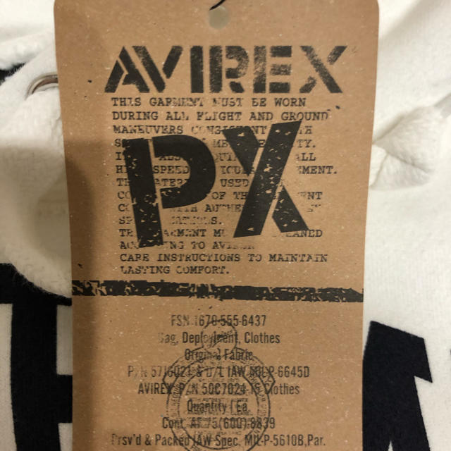 AVIREX(アヴィレックス)のAVIREXパーカー　US ARMY  ホワイト　週末限定値下げ メンズのトップス(パーカー)の商品写真