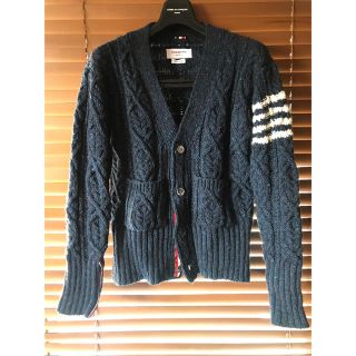 トムブラウン(THOM BROWNE)の正規店購入 美品 トムブラウン  ニットカーディガン ネイビー サイズ1(カーディガン)