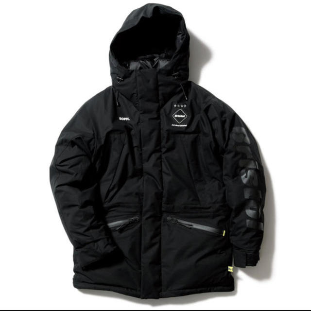 F.C.R.B.(エフシーアールビー)の黒L  FCRB 18AW BENCH COAT BLACK PARKA GOO メンズのジャケット/アウター(ダウンジャケット)の商品写真