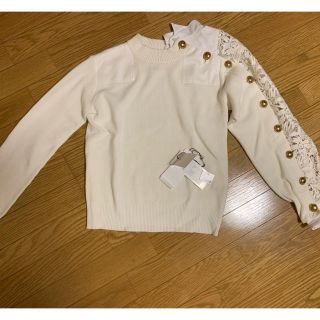 サカイ(sacai)の週末 SALE！sacai レース切替再構築ニット　サイズ1 美品(ニット/セーター)