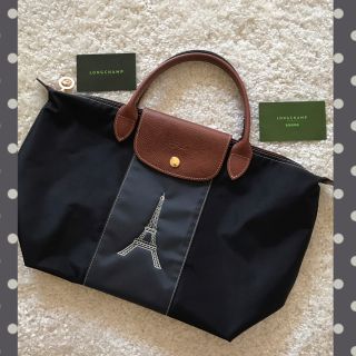 ロンシャン(LONGCHAMP)のLONGCHAMP ロンシャン　カスタマイズ　ブラック&ガンメタ(トートバッグ)