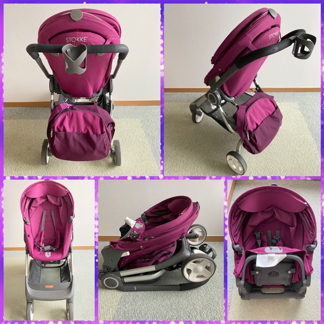 ☆stokke scootパープルのベビーカー☆ セールサイトの通販 ストッケベビーカー Stokke Purple Stroller 三輪車/乗り物