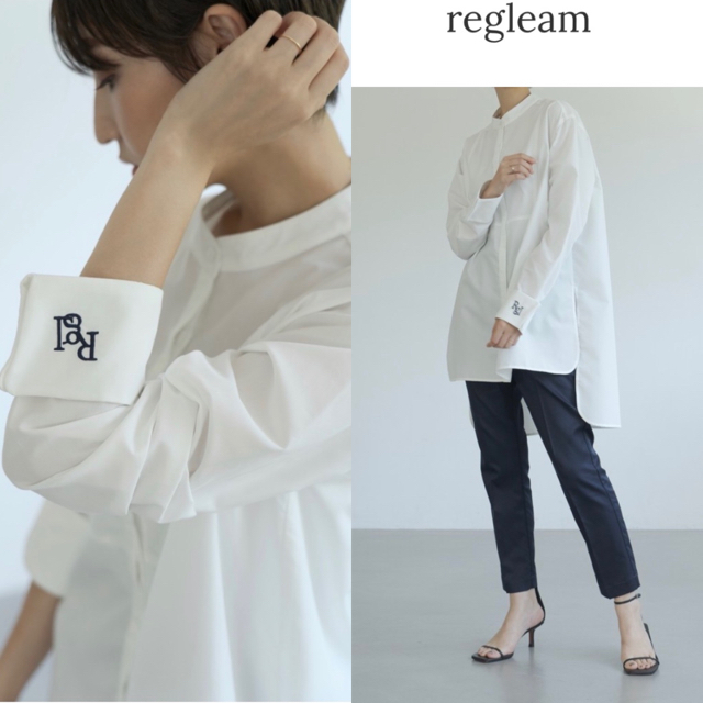 シャツ/ブラウス(長袖/七分)regleam ロゴ入りビッグシャツ