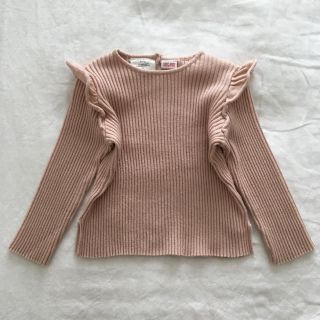 ザラキッズ(ZARA KIDS)の ZARA baby フリル付きリブニット  18-24M 92㎝ ザラベビー (ニット)