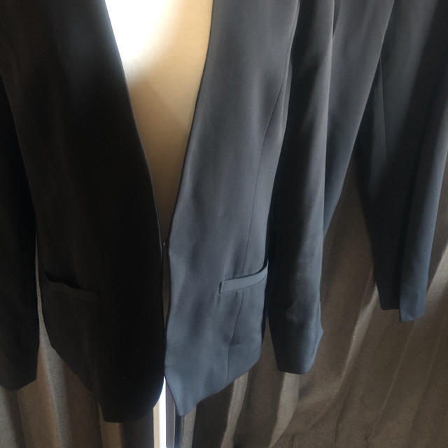 ノーカラーパンツスーツ レディースのフォーマル/ドレス(スーツ)の商品写真