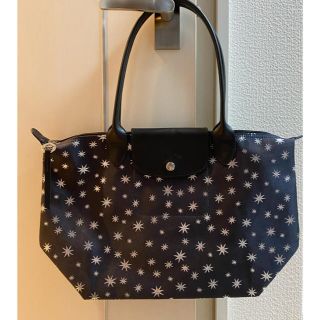 ロンシャン(LONGCHAMP)の♡新品未使用♡Longchamp肩がけトートS 限定星柄ネイビー(トートバッグ)