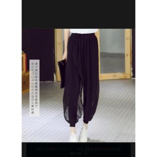 サルエルパンツ　ガウチョパンツ　シースルー　新品！未使用！(サルエルパンツ)