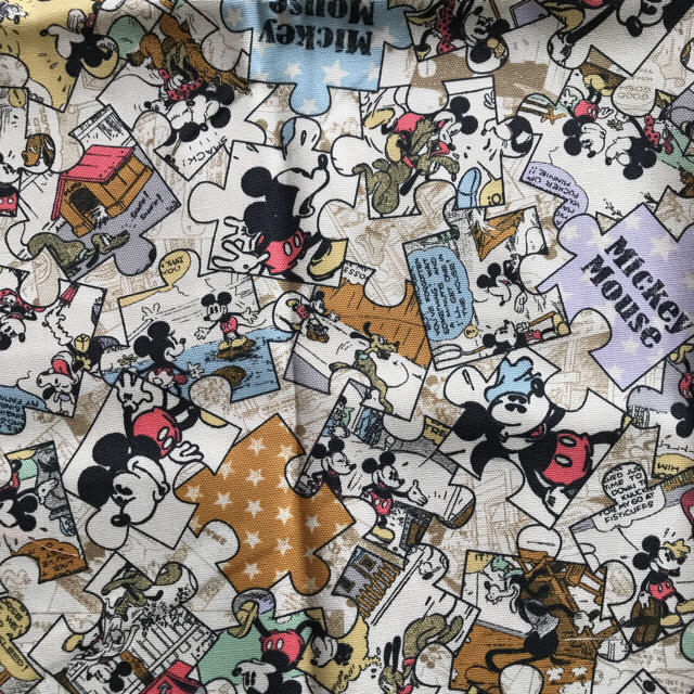 Disney(ディズニー)のミッキー パズル柄 オックス生地 ハンドメイドの素材/材料(生地/糸)の商品写真