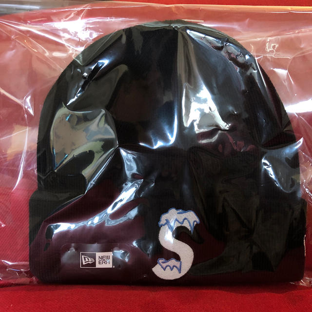 supreme new  era S Logo Beanie  black帽子