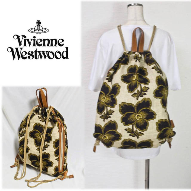 Vivienne Westwood(ヴィヴィアンウエストウッド)の《ヴィヴィアンウエストウッド》新品 2Way ダンシングフラワー リュック 麻  レディースのバッグ(リュック/バックパック)の商品写真