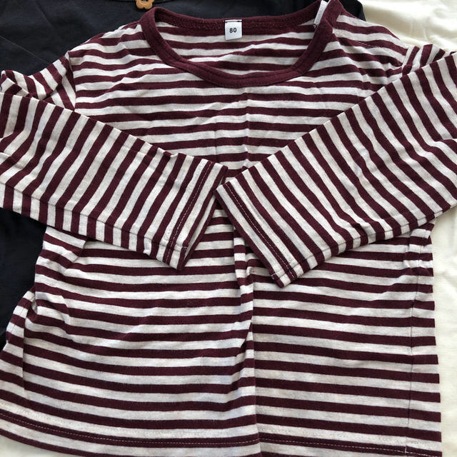 MUJI (無印良品)(ムジルシリョウヒン)の無印良品　長袖Tシャツ3枚セット　80 キッズ/ベビー/マタニティのベビー服(~85cm)(Ｔシャツ)の商品写真