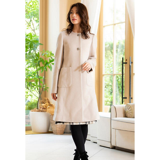 ◇TO BE CHIC トゥービーシック ウールアンゴラビーバー コート38-