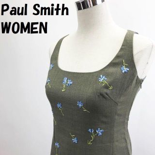 ポールスミス(Paul Smith)の【人気】ポールスミス ウィメン ノースリーブ ワンピース Wスリット 刺繍 40(ロングワンピース/マキシワンピース)