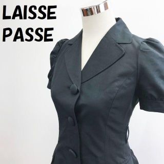 レッセパッセ(LAISSE PASSE)の購入者ありレッセパッセ 半袖フレアワンピース 日本製 サイズ36 美品(ひざ丈ワンピース)