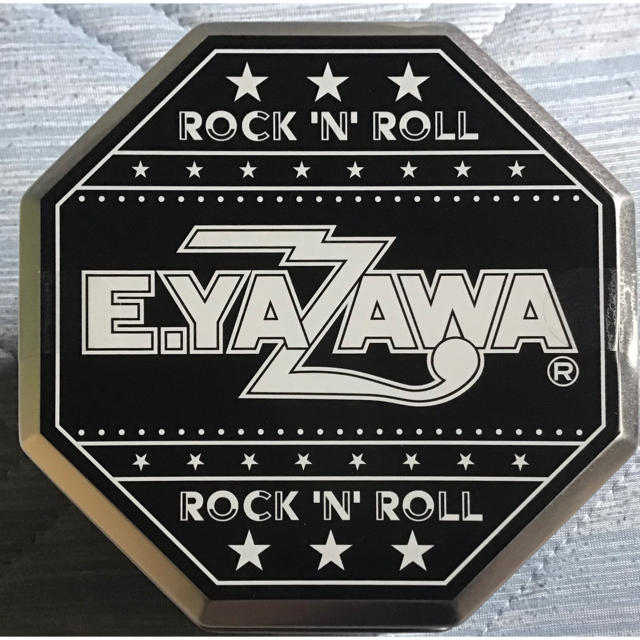 Yazawa - 矢沢永吉 E.YAZAWA ブリキ缶 塩せんべい ロゴ ROCK'N Yazawa - 矢沢永吉 E.YAZAWA ブリキ缶 塩せんべい ロゴ ROCK'N