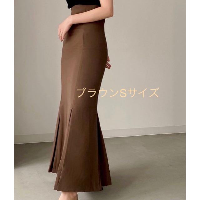 ☆決算特価商品☆ louren mermaid pleats skirt＊ブラウンSサイズ