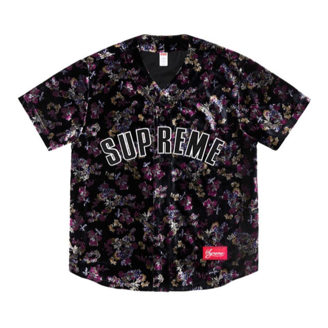 supreme floral velour baseball jersey