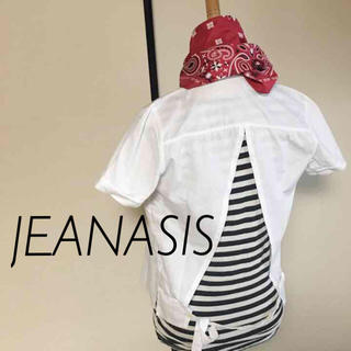 ジーナシス(JEANASIS)の廃盤品♡後ろスリットシャツホワイト(シャツ/ブラウス(半袖/袖なし))