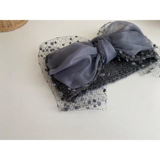 カシラ(CA4LA)のknit OTONA ribbon hairband(ヘアバンド)