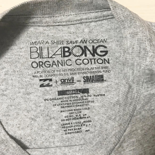 billabong(ビラボン)の★美品★ビラボン Tシャツ グレー S〜Mサイズ メンズ ロゴマーク メンズのトップス(Tシャツ/カットソー(半袖/袖なし))の商品写真