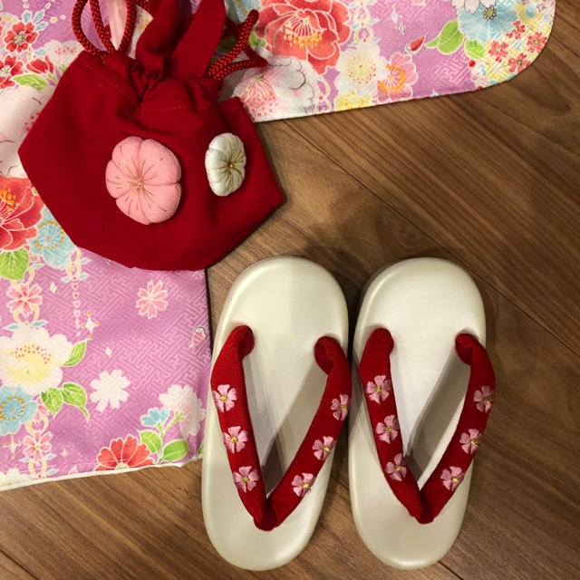 値下げ！七五三　着物　3歳　三歳 キッズ/ベビー/マタニティのキッズ服女の子用(90cm~)(和服/着物)の商品写真