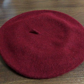 ベレー帽　ボルドー(ハンチング/ベレー帽)