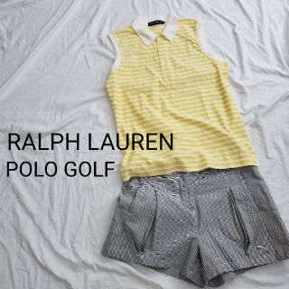 ポロゴルフ(Polo Golf)の未使用　レディース　ラルフローレン　ポロゴルフ　ボーダーノースリーブ　ポロシャツ(ウエア)