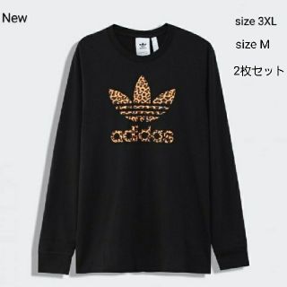 アディダス(adidas)の新品 3XL M adidas originals ロンT ヒョウ柄 2枚セット(Tシャツ/カットソー(七分/長袖))