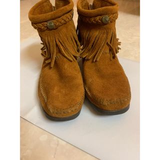 ミネトンカ(Minnetonka)のお値下げ！ミネトンカ ショートブーツ フリンジブーツ　キャメル(ブーツ)