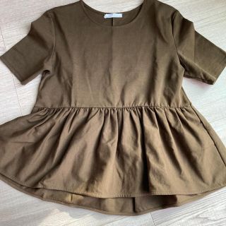 ザラ(ZARA)のZARA  ブラウン　ペプラムTシャツ(Tシャツ(半袖/袖なし))