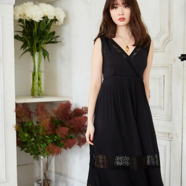 herlipto Lace-trimmed Jersey Long Dressの通販 by ゆめ's shop｜ラクマ