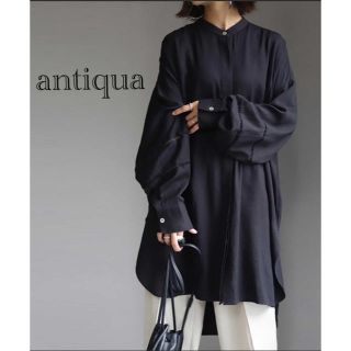 アンティカ(antiqua)のantiqua♛バルーン袖ロングシャツ(シャツ/ブラウス(長袖/七分))