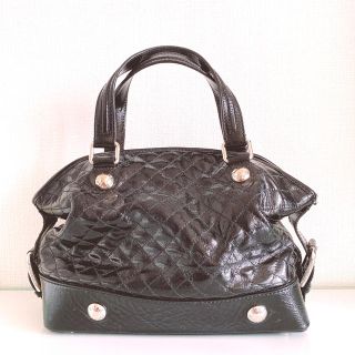 Dolce&GabbanaBLACKbagドルガバエナメルパテントハンドバッグ黒(ハンドバッグ)