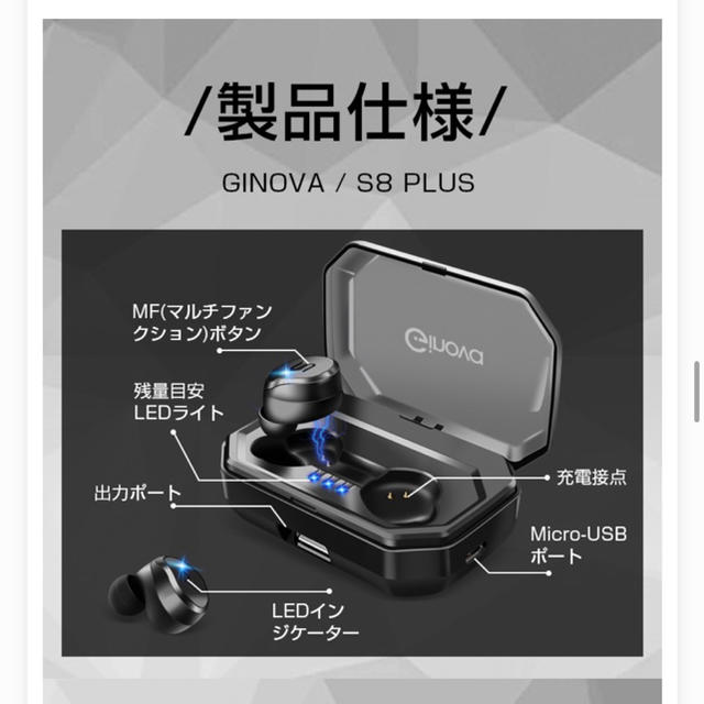 ワイヤレスイヤホン スマホ/家電/カメラのオーディオ機器(ヘッドフォン/イヤフォン)の商品写真