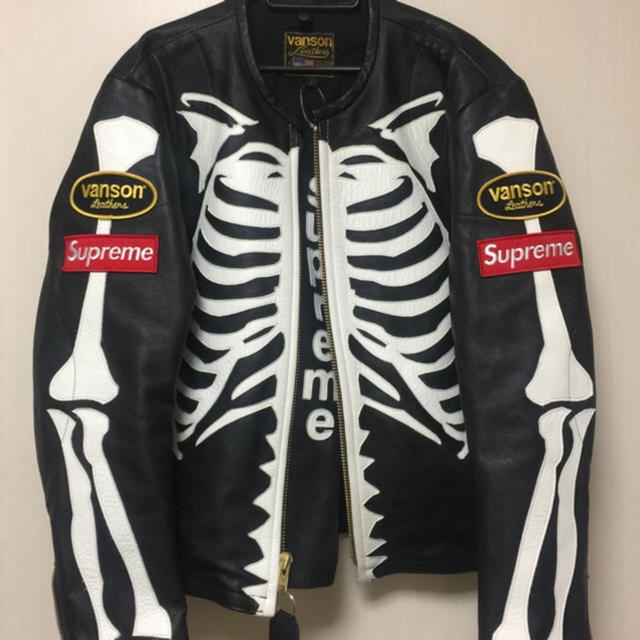 限定販売】 Supreme Jacket Bones Leather Vanson 17AW Supreme